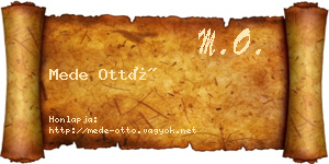 Mede Ottó névjegykártya